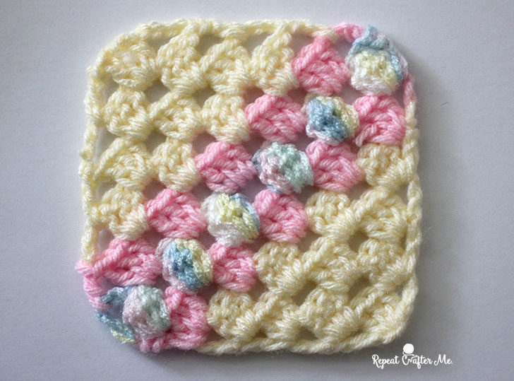 Textured Puff C2C Granny Square